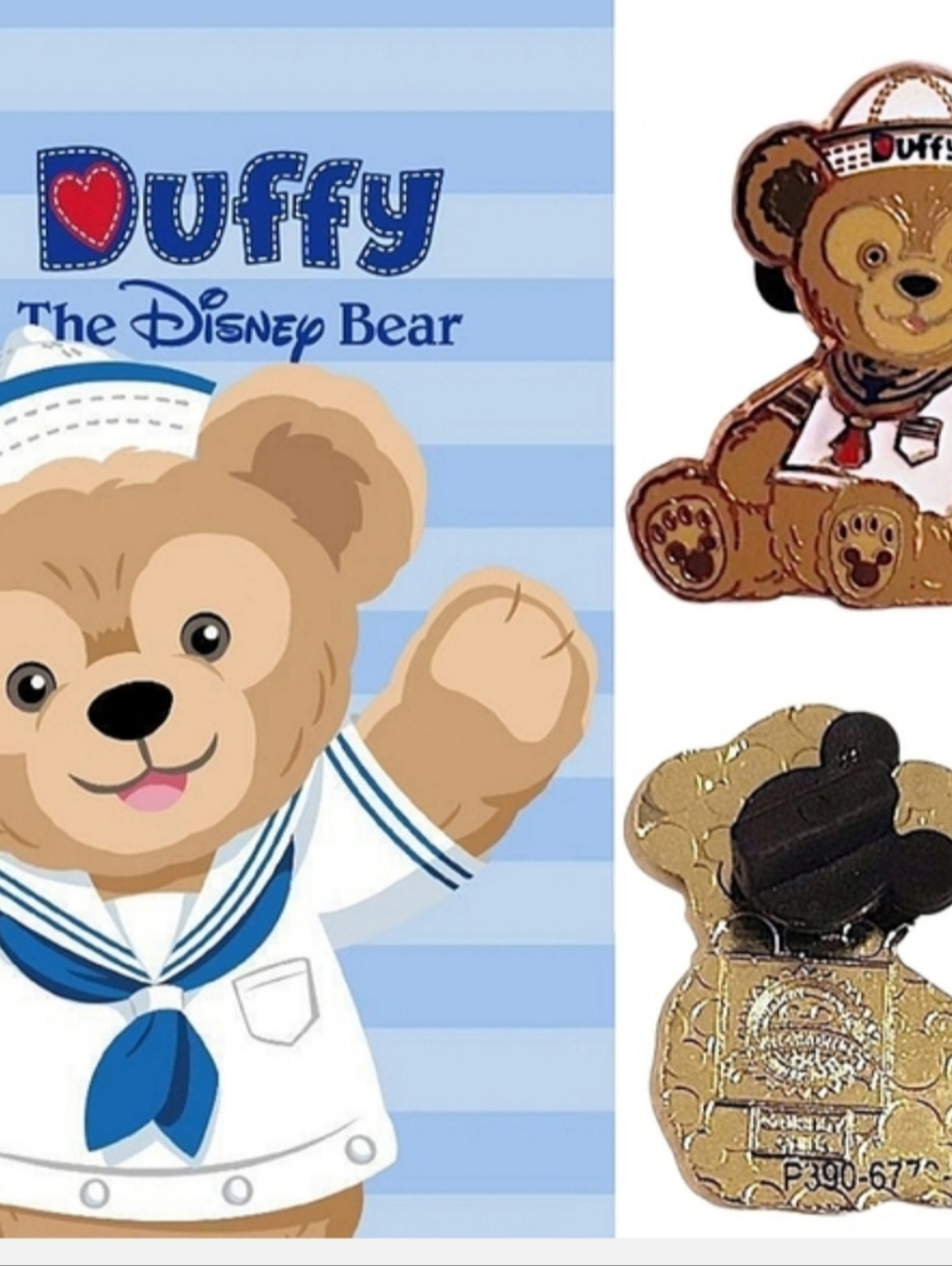 Duffy The Disney Bear Rare. I Inch. White Sailor Cap N Outfit.